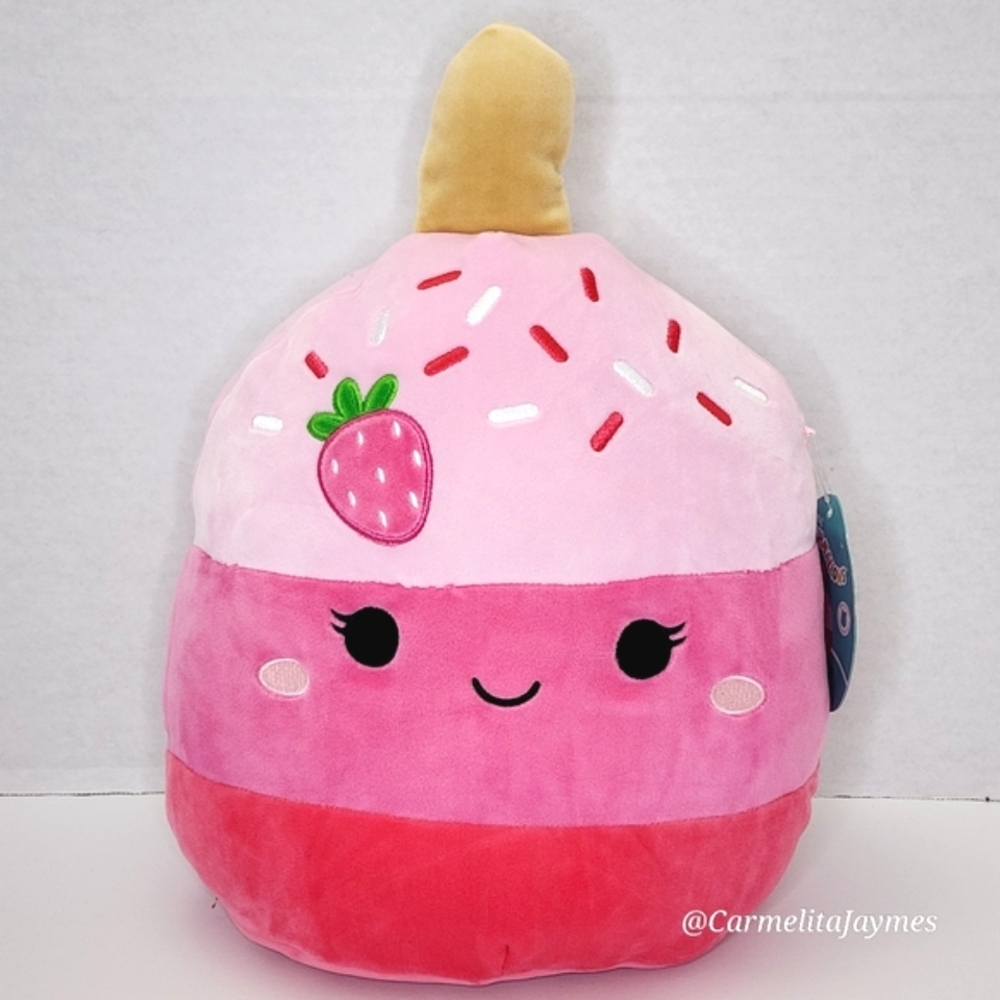PAMA 🍓 FTM Pink Strawberry Cake Pop Original Squishmallow by Kelly Toy ☆ NWT ☆